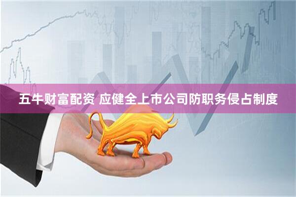 五牛财富配资 应健全上市公司防职务侵占制度